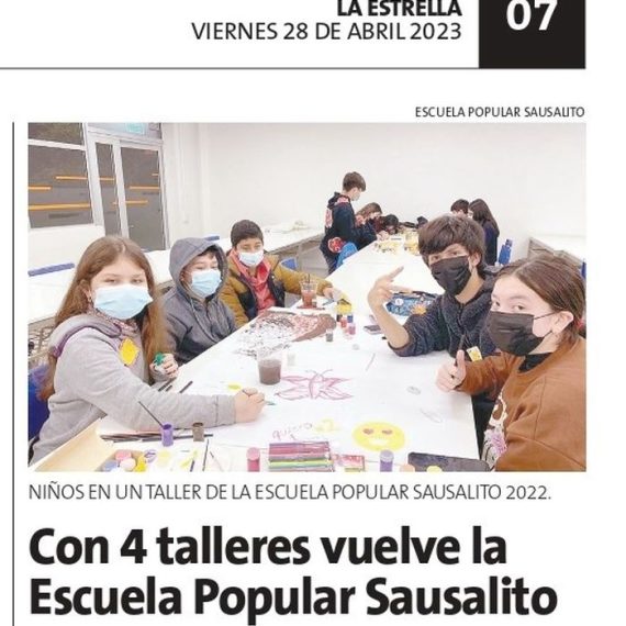 La Estrella de Valparaíso | Con 4 talleres vuelve la Escuela Popular Sausalito