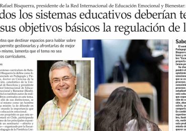 El Mercurio | Entrevista a Rafael Bisquerra “Todos los sistemas educativos deberían tener entre sus objetivos básicos la regulación de la ira”